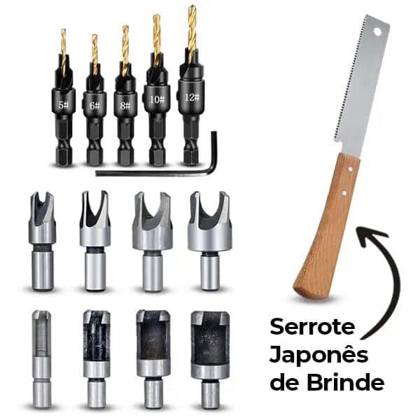 Kit Brocas Para Fazer Cavilha + Escareador + Serrote de Brinde - Oneshopp 