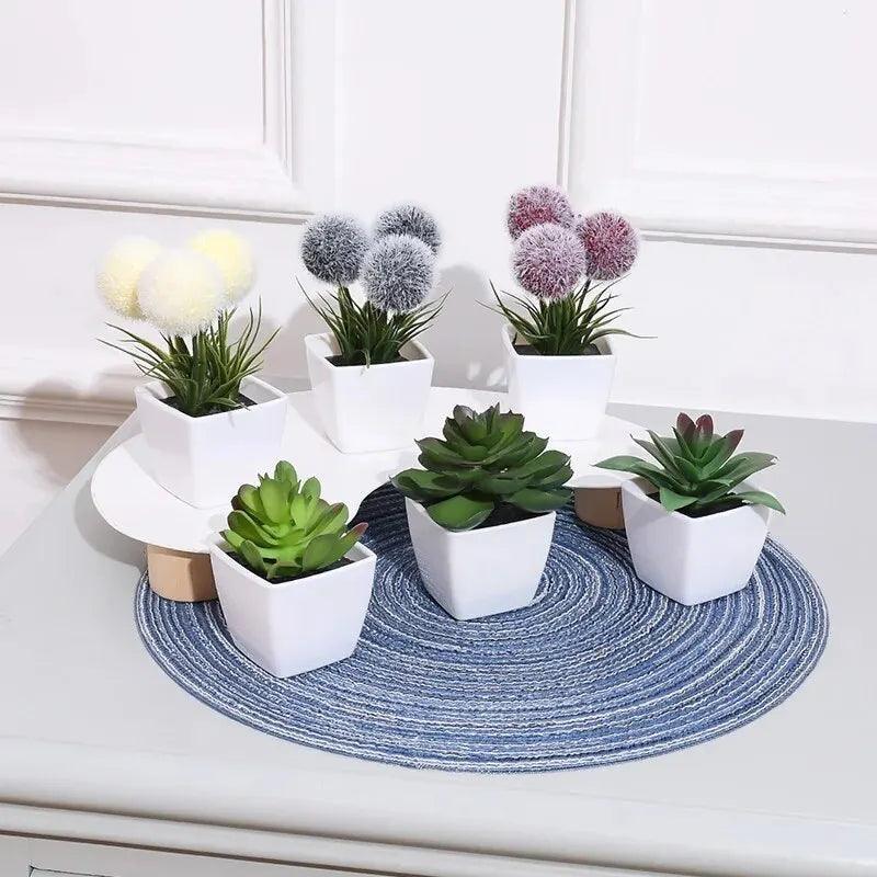 Mini Planta Artificial Bonsai Conjunto com 6 Peças - Oneshopp 