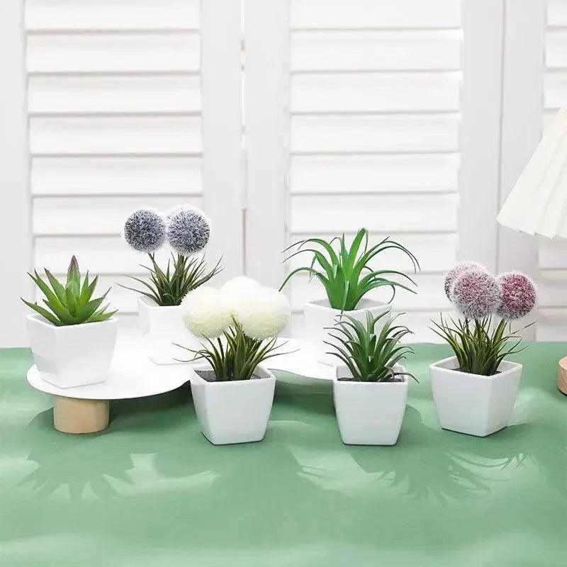 Mini Planta Artificial Bonsai Conjunto com 6 Peças - Oneshopp 