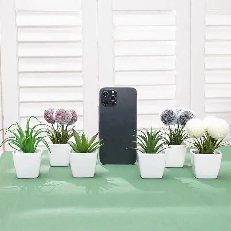 Mini Planta Artificial Bonsai Conjunto com 6 Peças - Oneshopp 