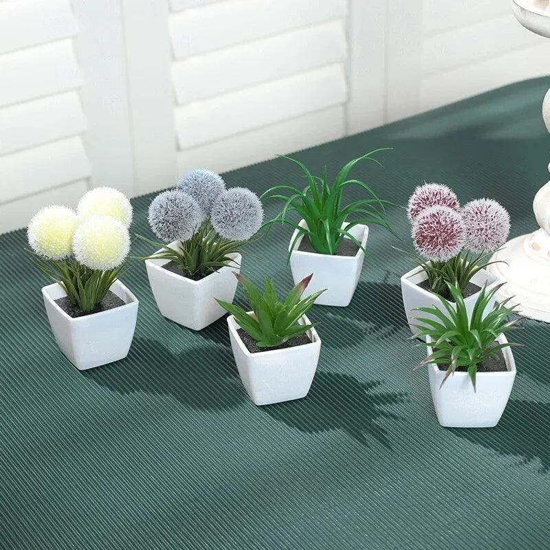 Mini Planta Artificial Bonsai Conjunto com 6 Peças - Oneshopp 